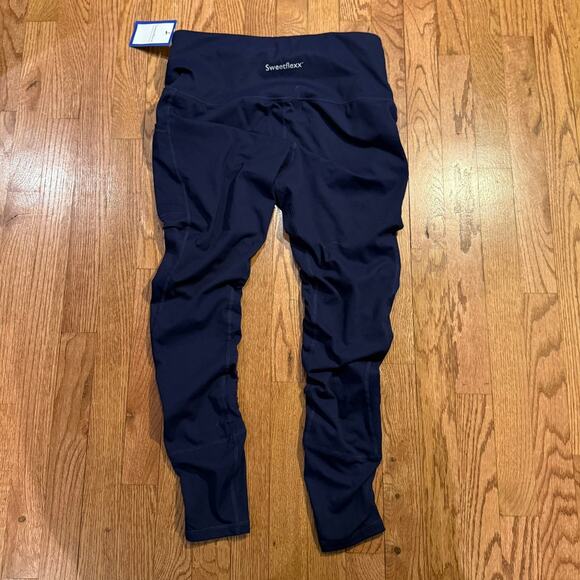 Sweetflexx Scrunch Leggings Navy High Waist Resistance Activewear 14 - Picture 4 of 11